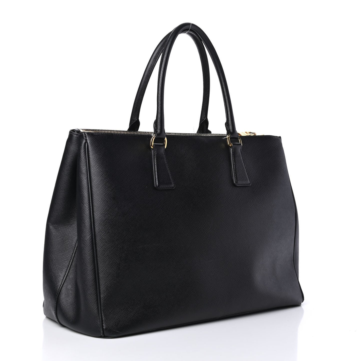 Saffiano Medium Galleria Double Zip Tote Black
