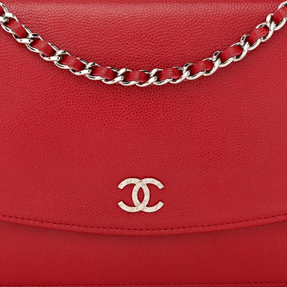 Chanel Caviar Sevruga Wallet on Chain WOC Red 9 of 13