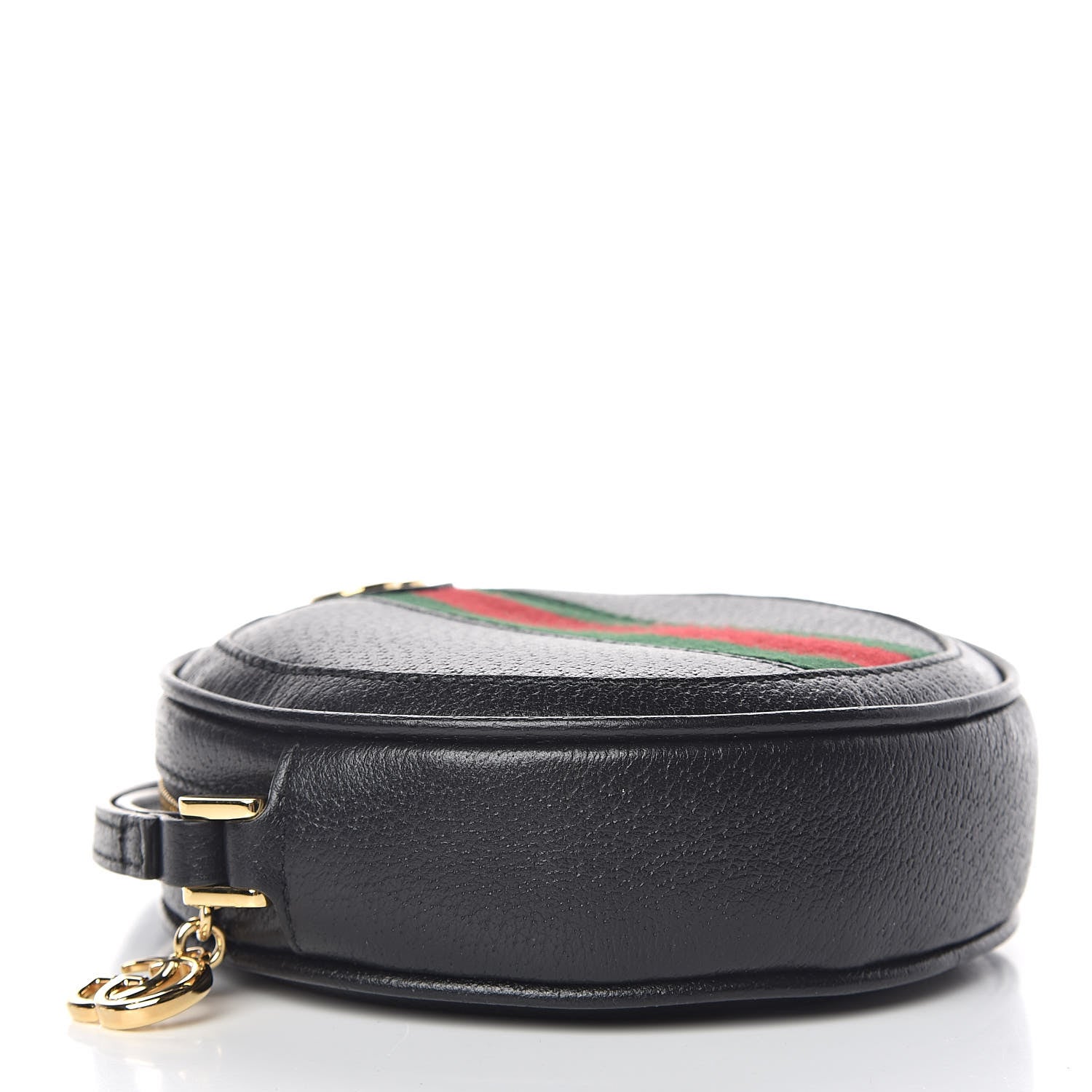 Gucci Textured Calfskin Web Ophidia Round Wrist Wallet Black 4 of 7