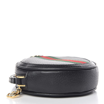 Gucci Textured Calfskin Web Ophidia Round Wrist Wallet Black 4 of 7