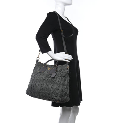 Prada Tessuto Nylon Gaufre Tote Fumo 2 of 18