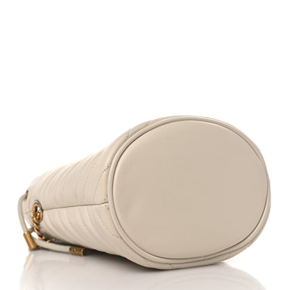 Gucci Calfskin Matelasse Mini GG Marmont 2.0 Bucket Bag White 4 of 10