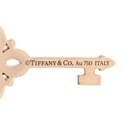 Tiffany 18K Rose Gold Pink Sapphire Mini Victoria Key Pendant 5 of 5
