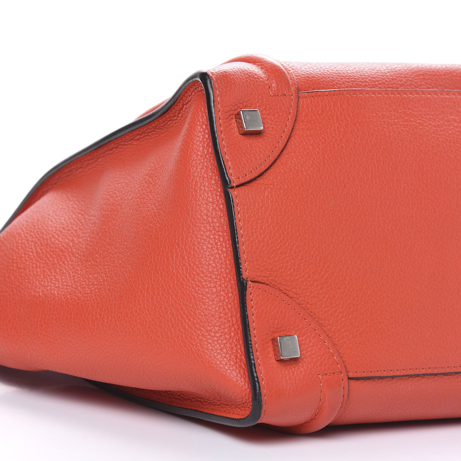 Celine Drummed Calfskin Mini Luggage Coquelicot 8 of 11