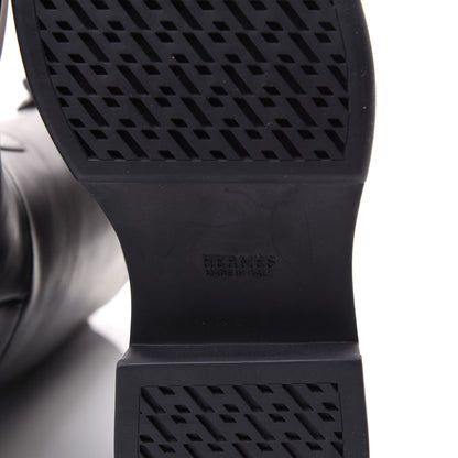 Hermes Calfskin Variation Monochromatic Boots 37 Black 6 of 9