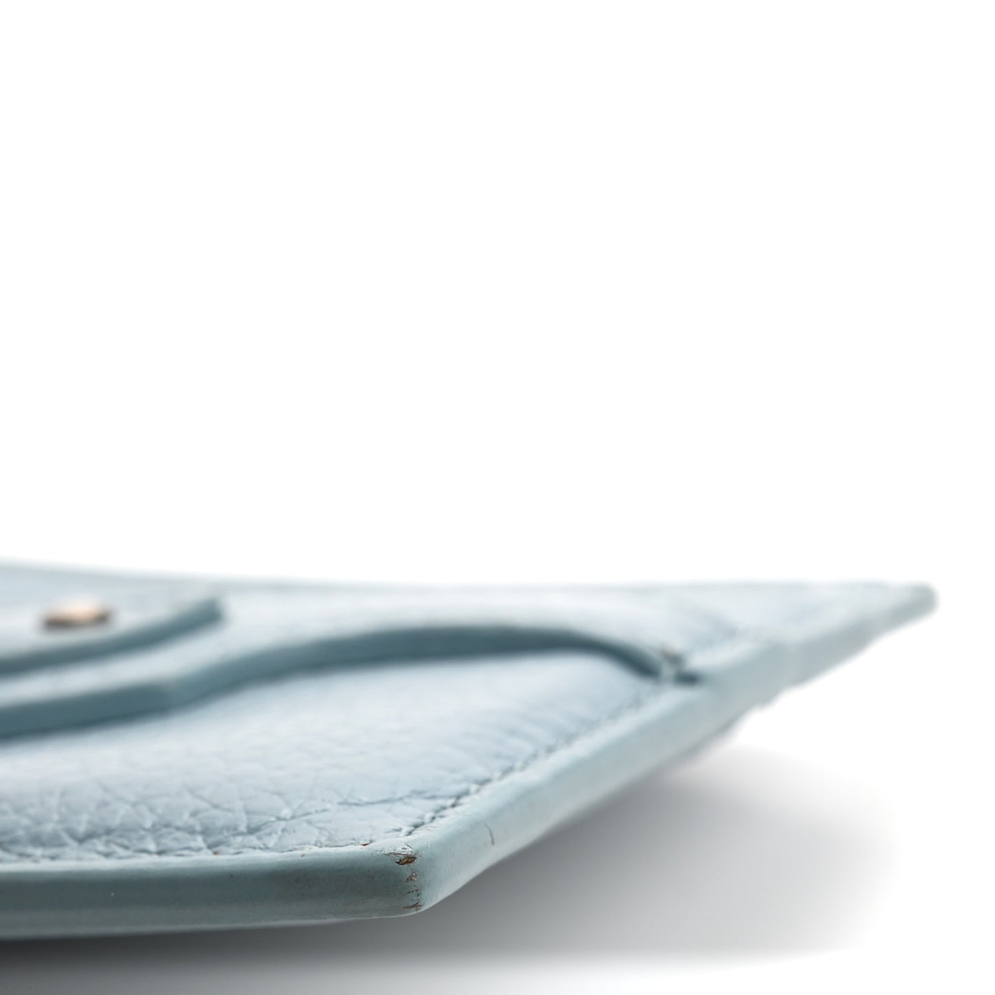 Grained Calfskin Neo Classic Silver Hardware City Card Holder Blue Grey