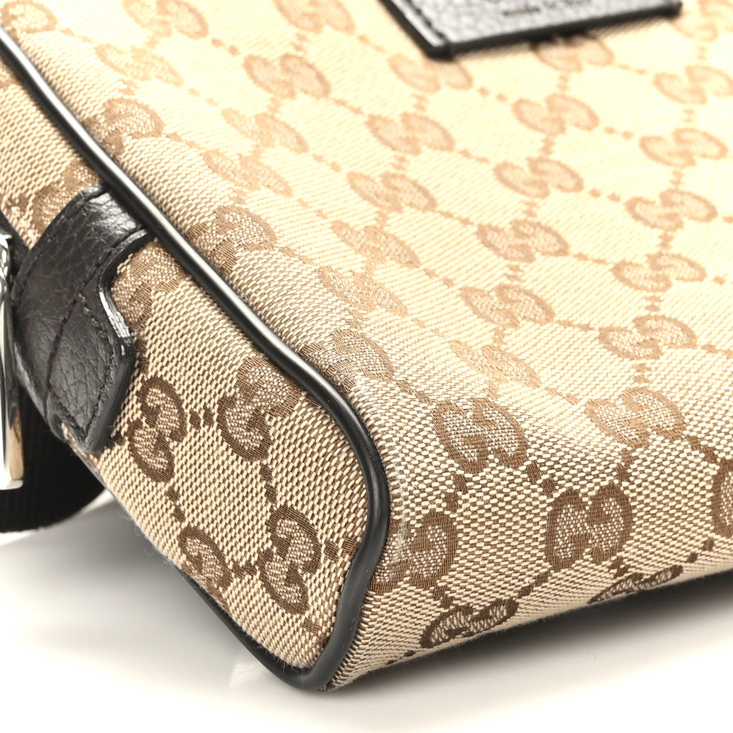 Gucci Monogram Dollar Calfskin Belt Bag Beige Ebony Testa di Moro Marrone Scuro 8 of 10