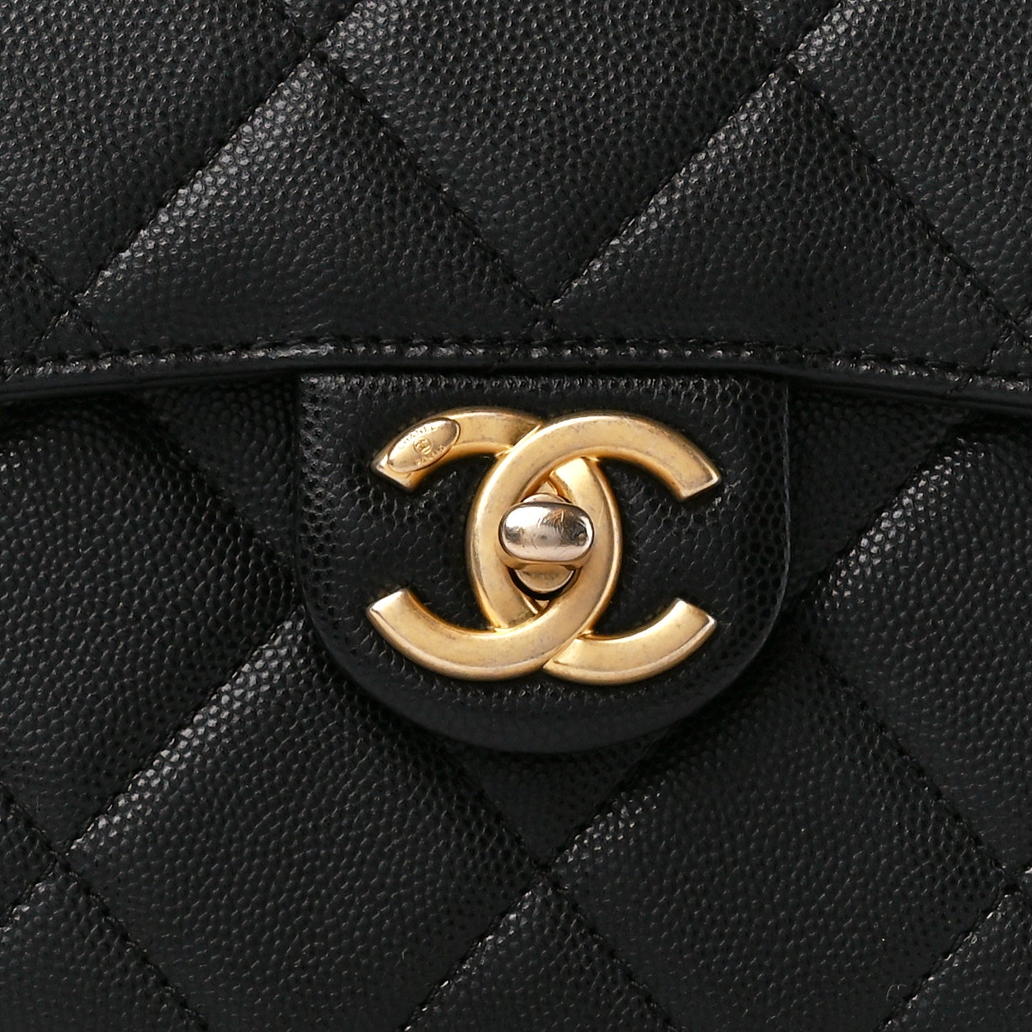 Caviar Quilted Moon Messenger Black