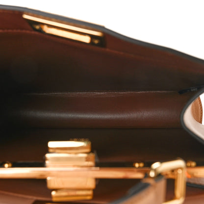 Fendi Vitello Seta Nappa Bi-Color Small Peekaboo I SEE U Satchel Miele Scuro Light Rose Ghianda 5 of 9