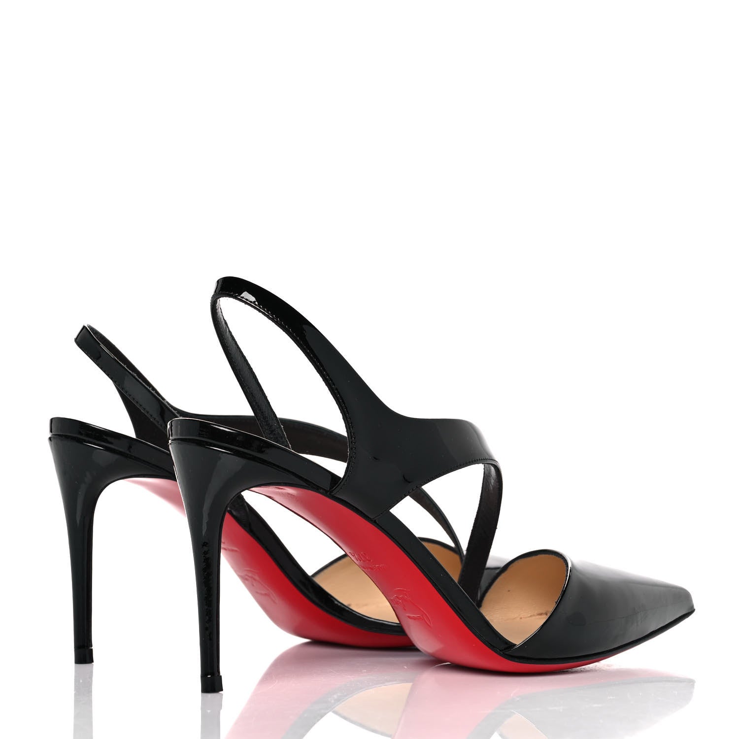 Christian Louboutin Patent Brandina 85 Slingback Pumps 37.5 Black 4 of 7