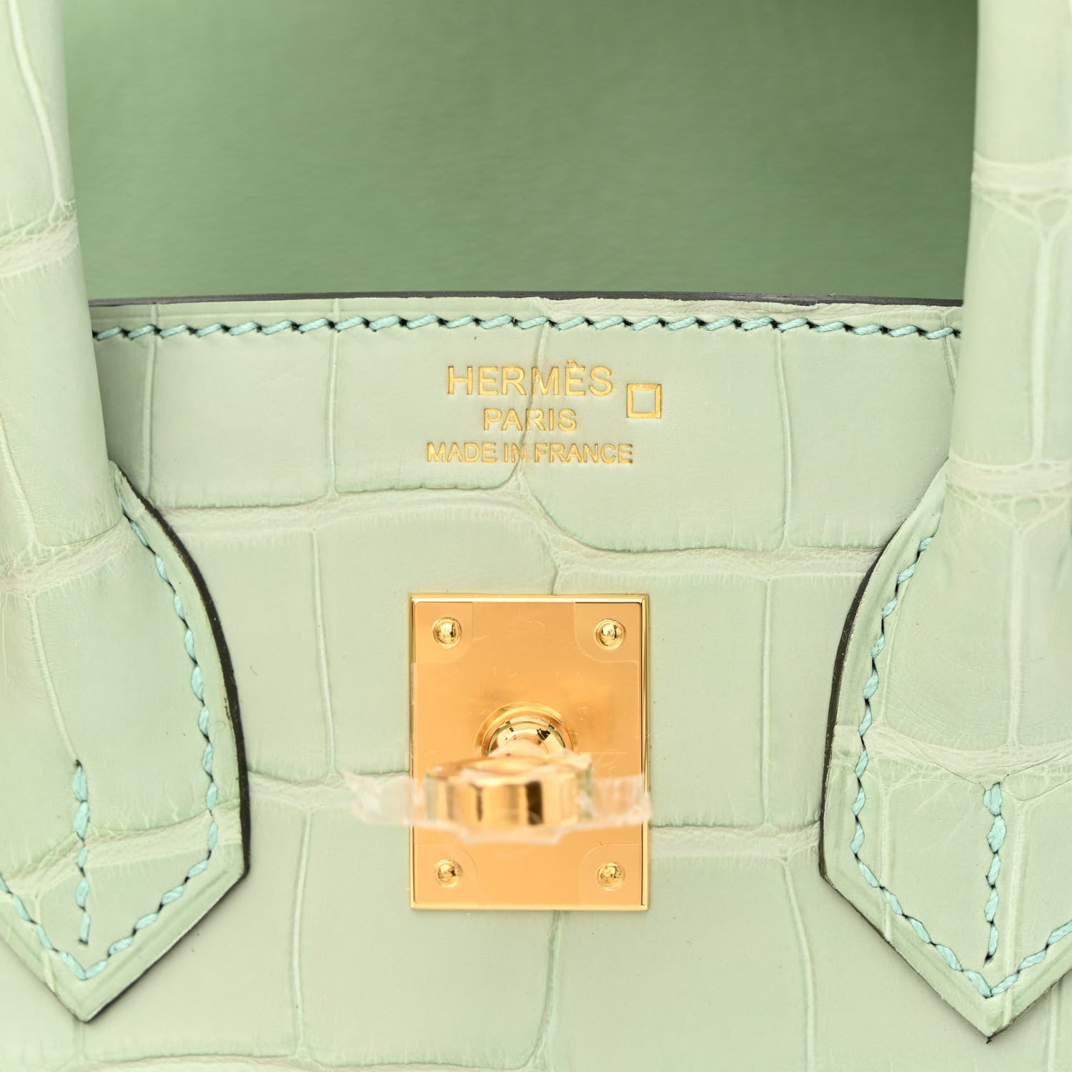 Hermes Matte Alligator Birkin 25 Vert D'eau 6 of 10