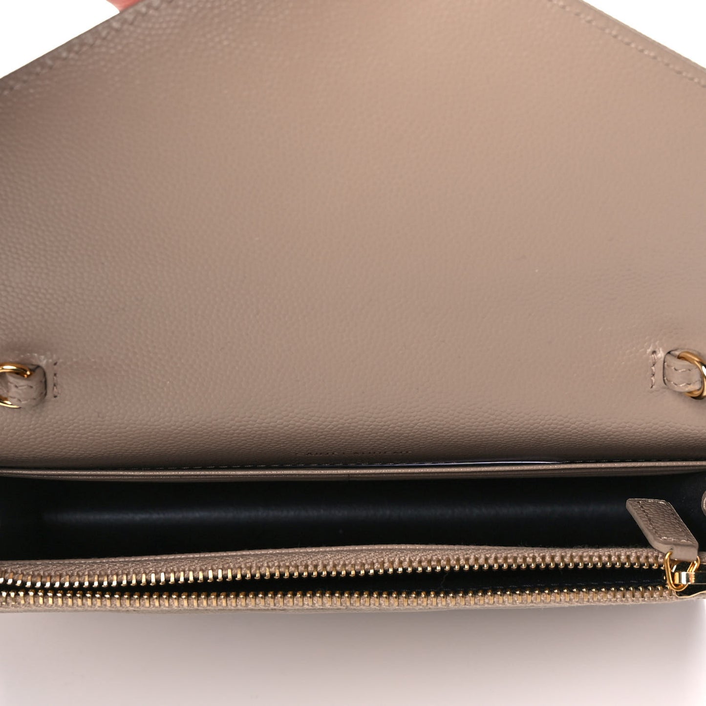 Grain De Poudre Matelasse Chevron Monogram Envelope Chain Wallet Nude Powder