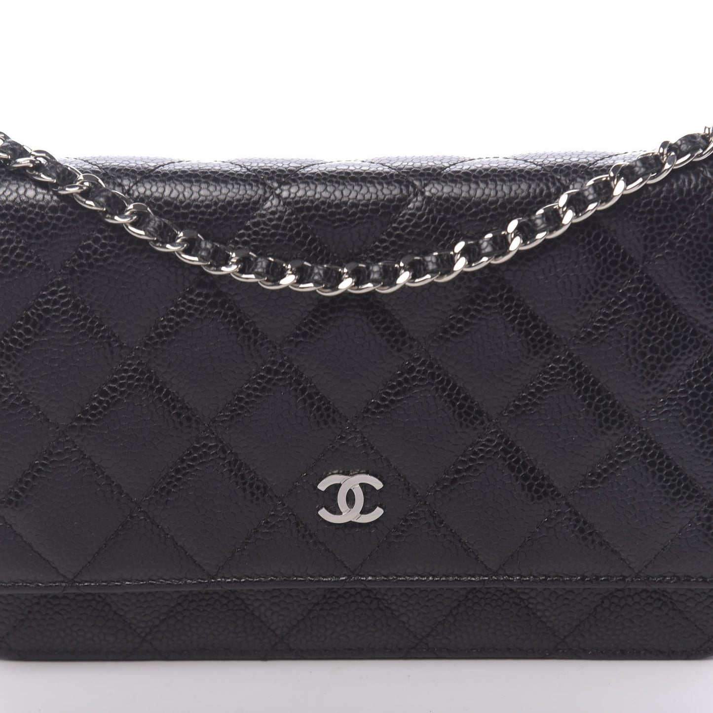 Caviar Quilted Wallet On Chain WOC Black