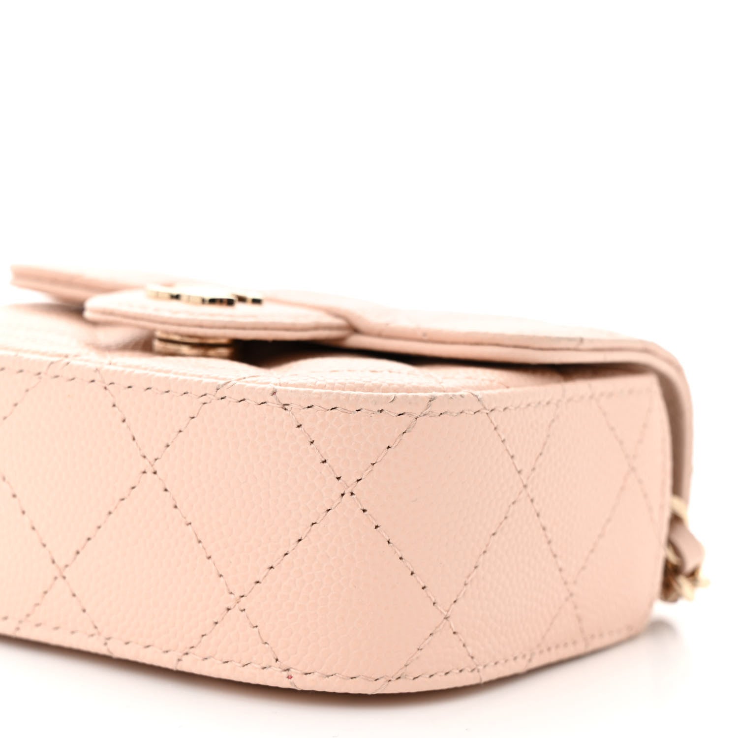 Chanel Caviar Quilted Mini Clutch With Chain Light Beige 11 of 12