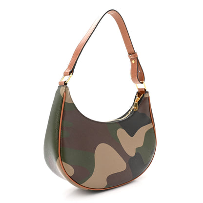 Celine Canvas Calfskin Camouflage Ava Logo Triomphe Shoulder Bag Khaki 3 of 10