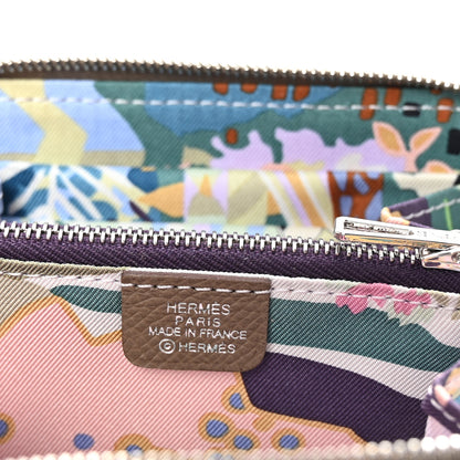 Hermes Epsom Silk'in Compact Wallet Etoupe Cassis Vert Fizz 6 of 7