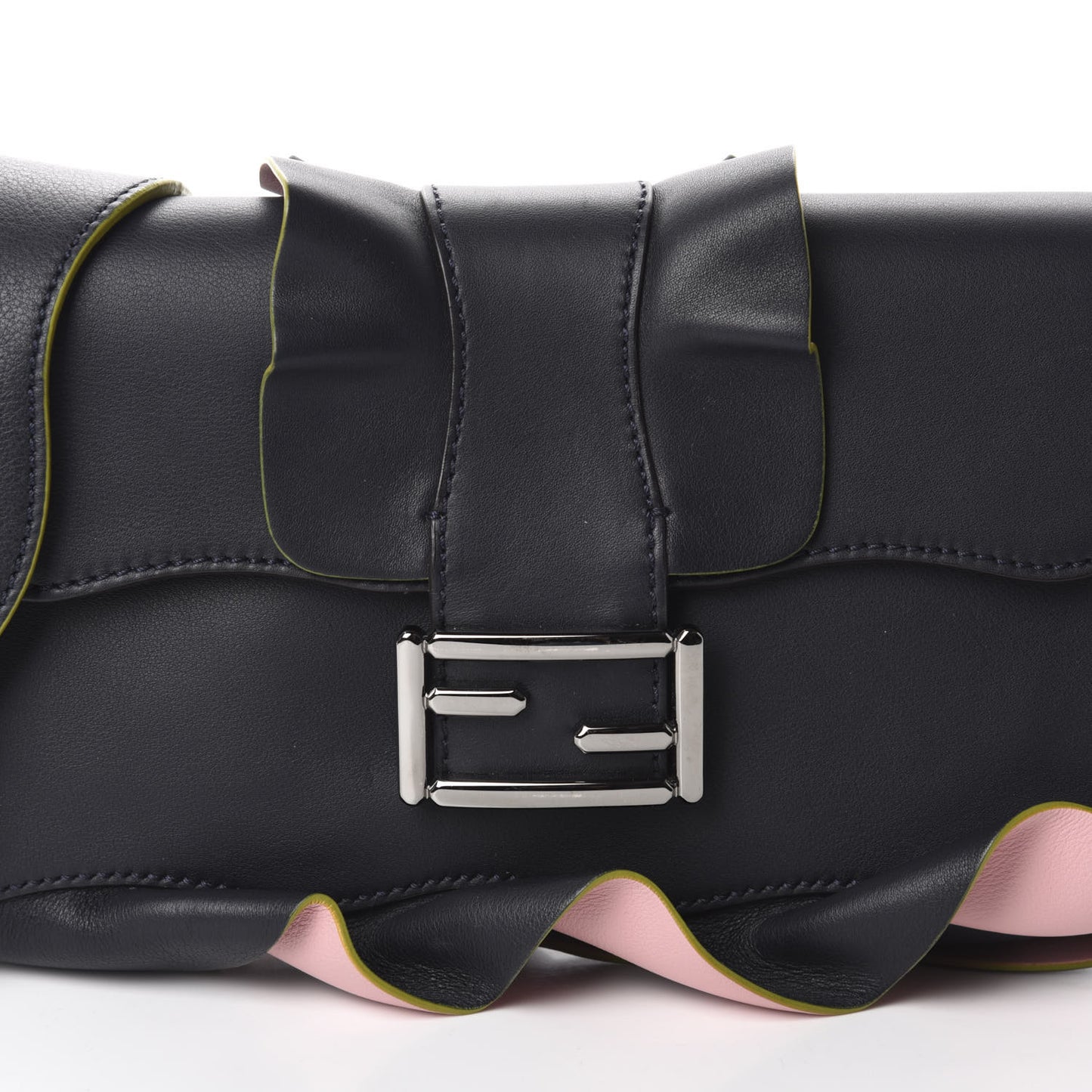 Calfskin Waves Baguette Blue Notte Pink