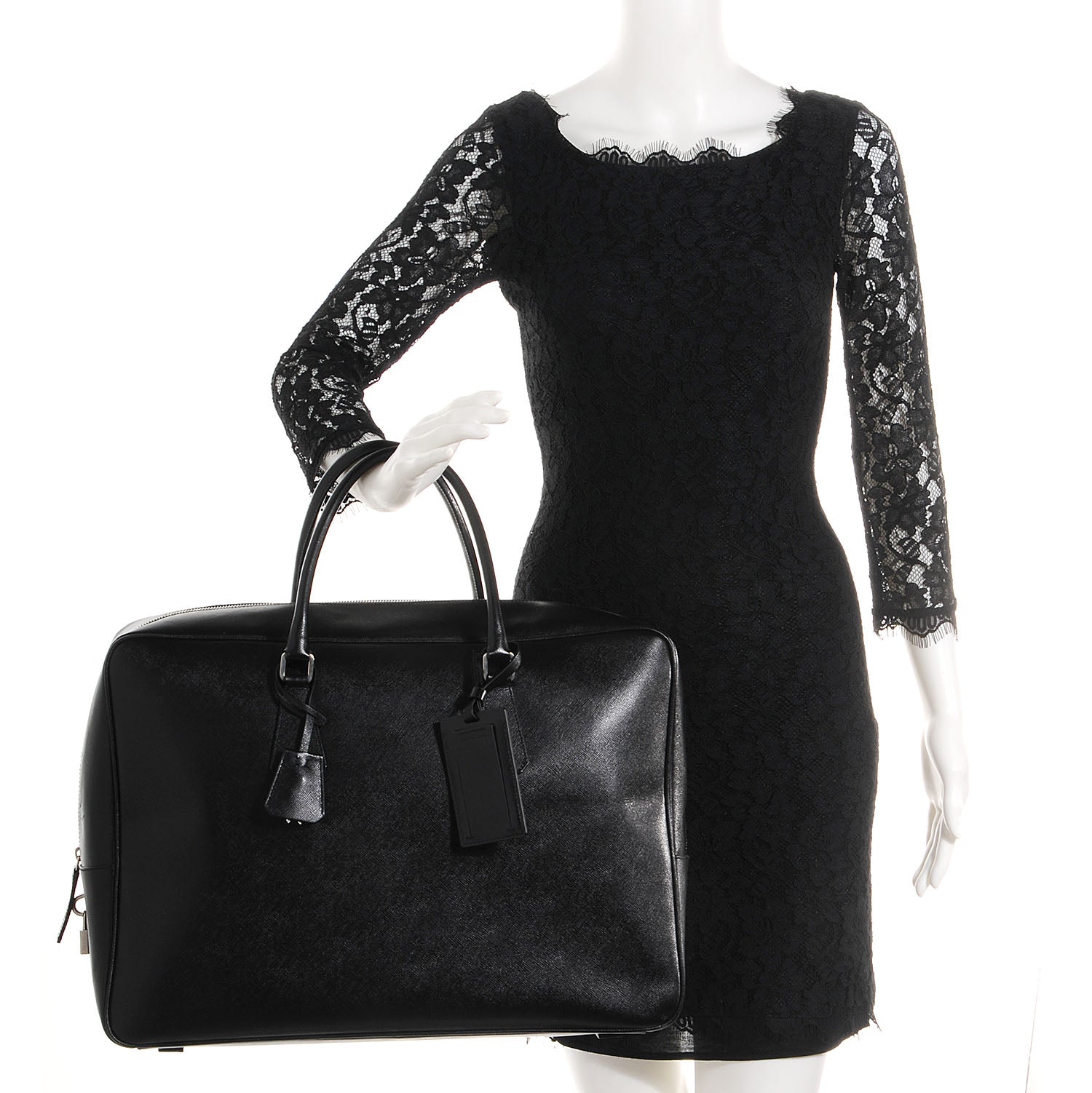 Prada Saffiano Travel Bag Nero Black 2 of 10