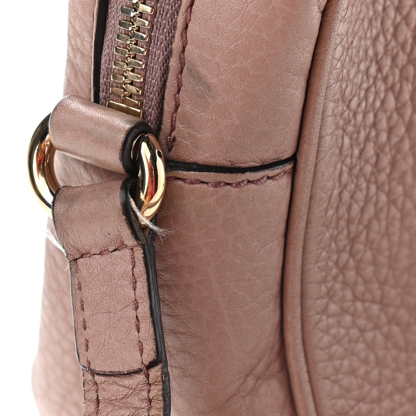 Pebbled Calfskin Small Soho Disco Bag Camelia