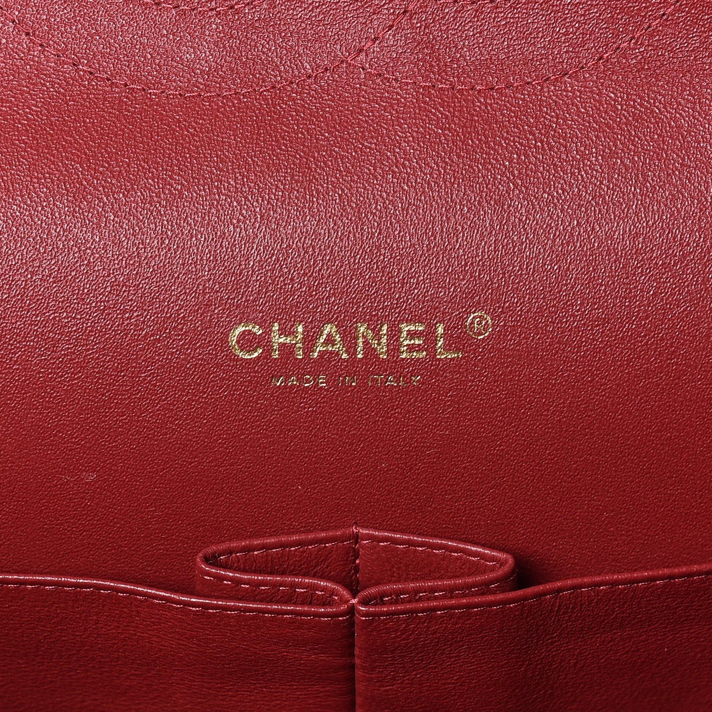 Lambskin Chevron Quilted Maxi Double Flap Red