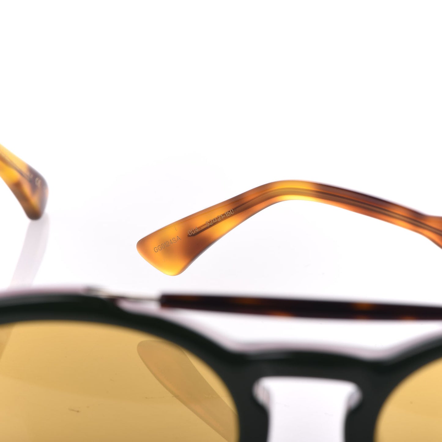 Acetate Vintage Round GG 0124SA Sunglasses Green Tortoise