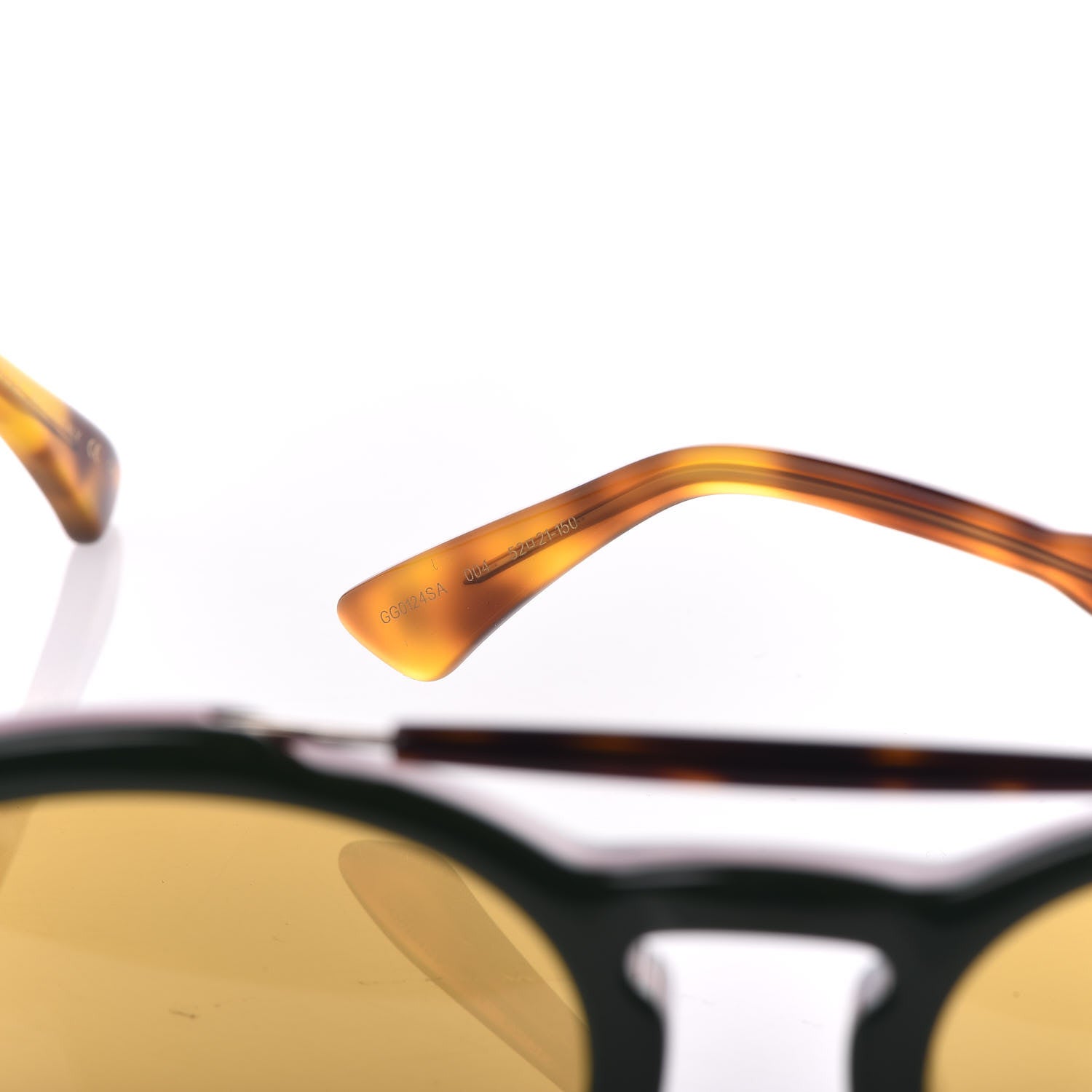 Gucci Acetate Vintage Round GG 0124SA Sunglasses Green Tortoise 7 of 9