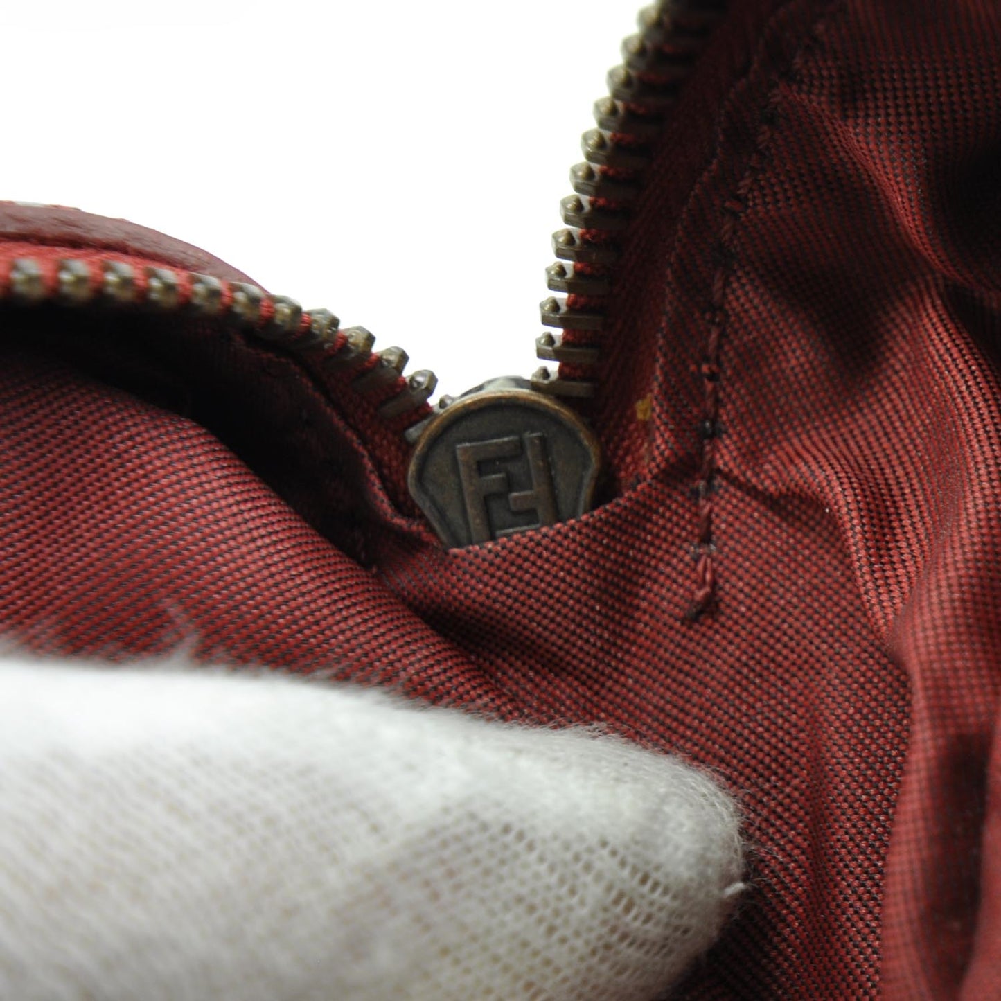 Suede Small Bowler Bag Red