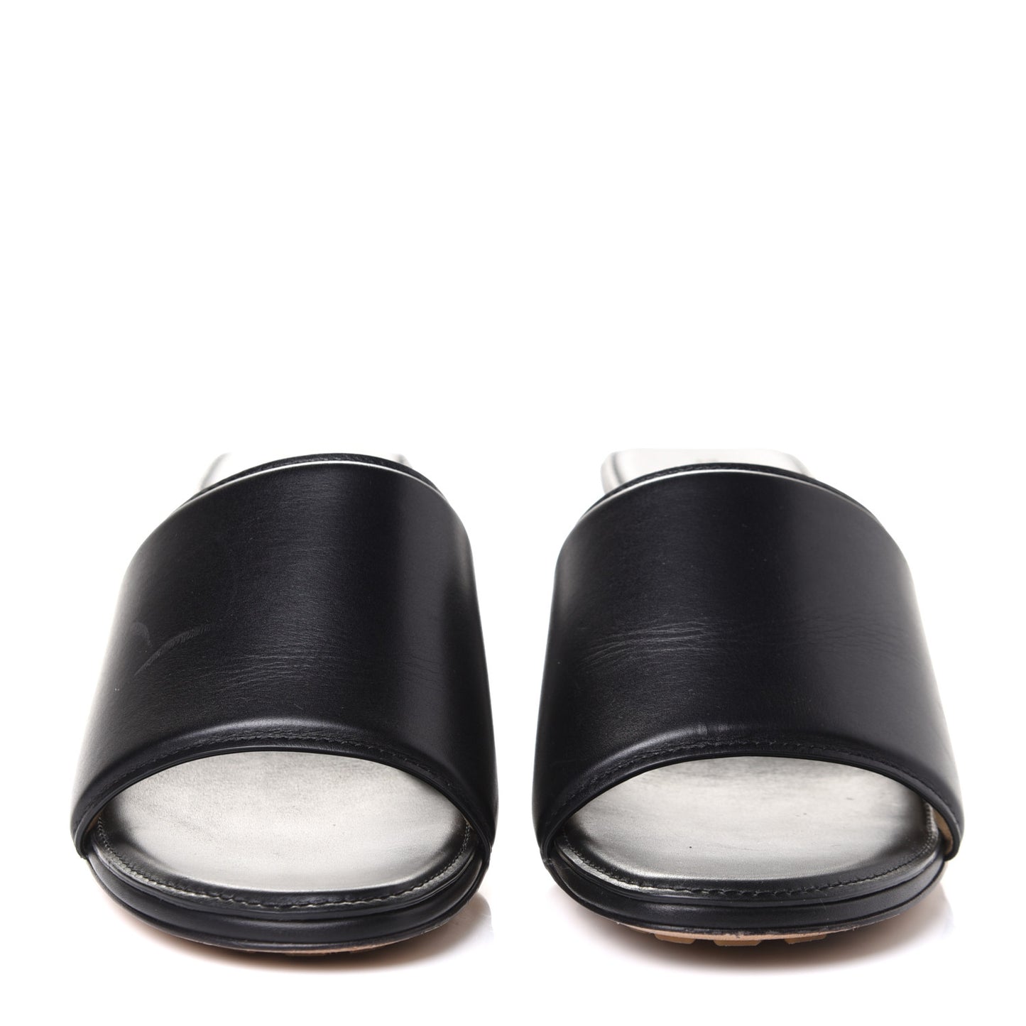 Calfskin Band Mule Sandals 39 Black