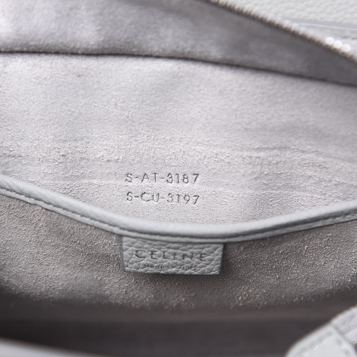 Drummed Calfskin Nano Luggage Pearl Blue