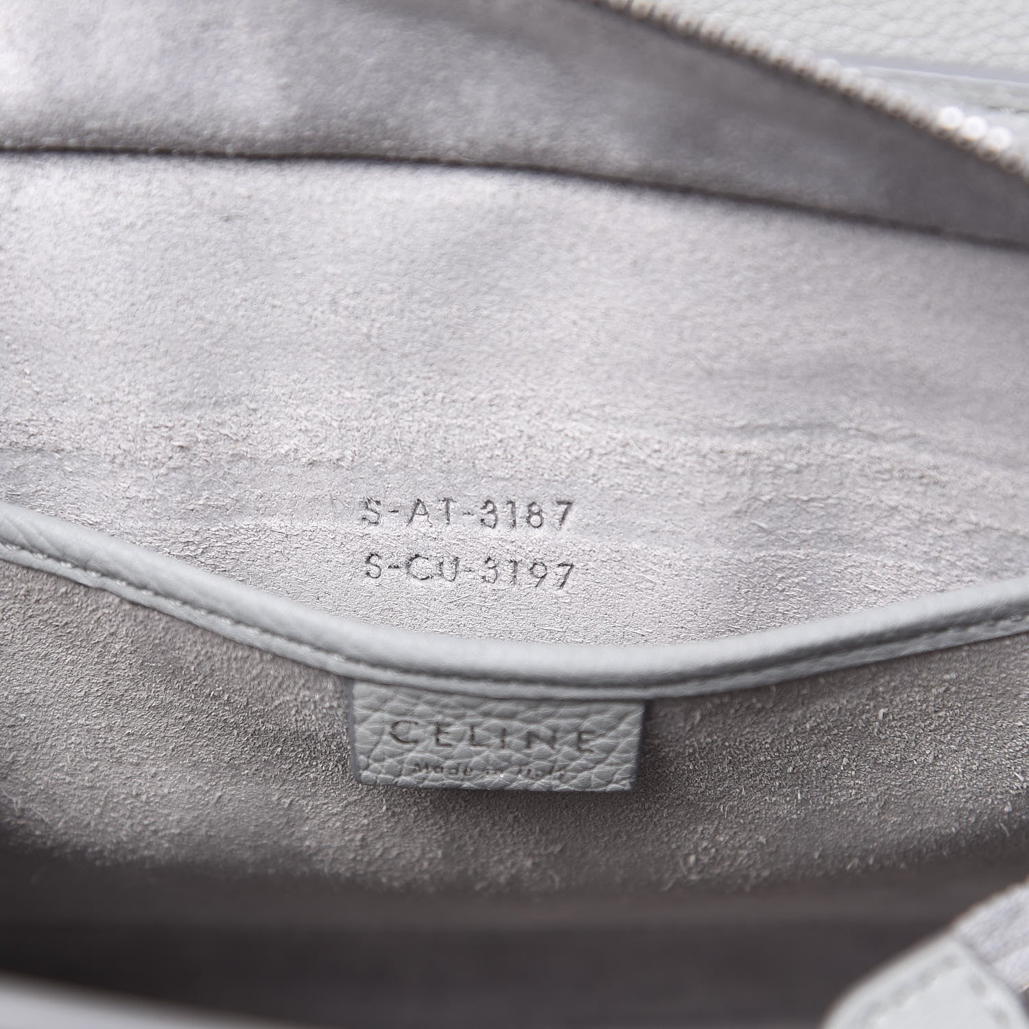 Celine Drummed Calfskin Nano Luggage Pearl Blue 7 of 15