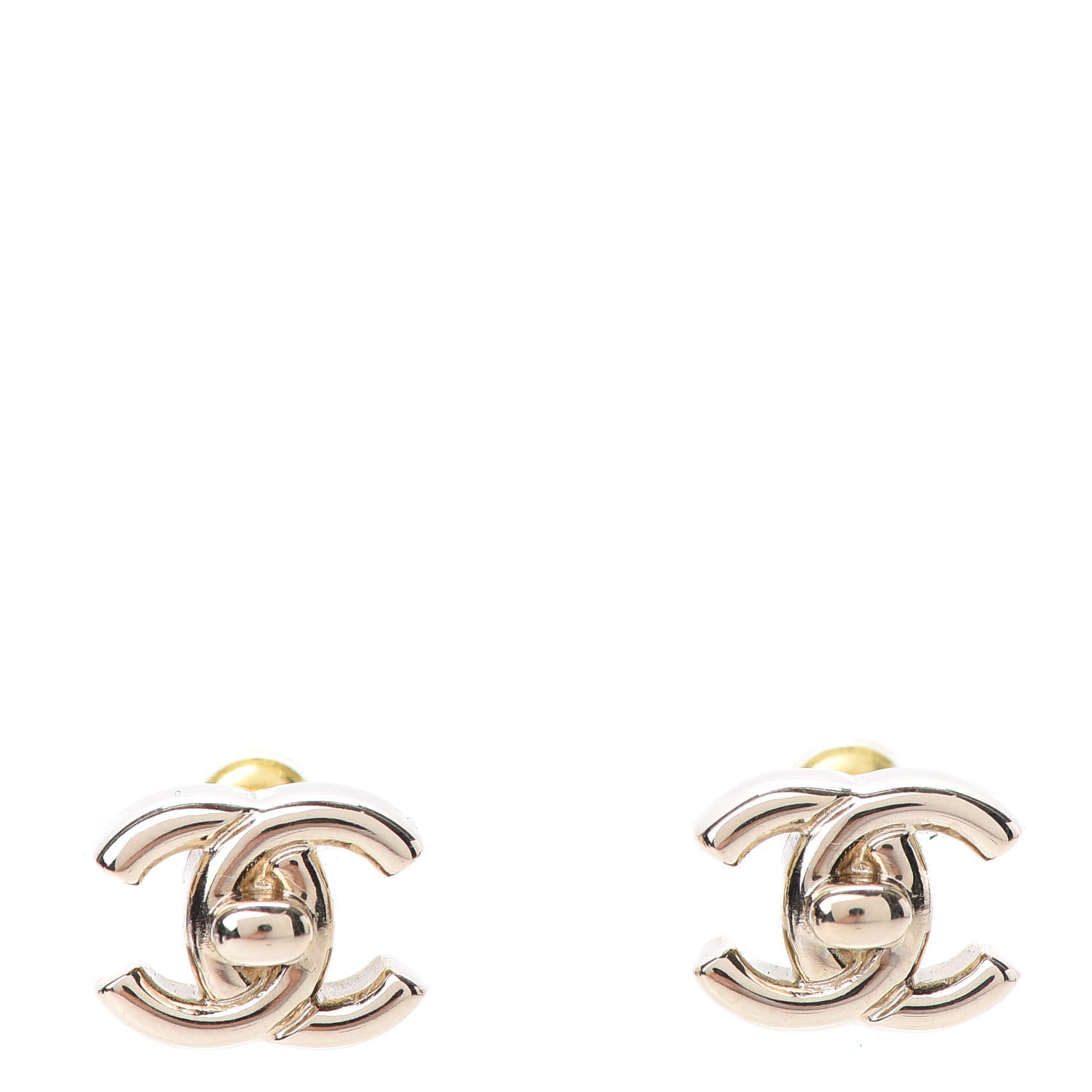 Chanel Metal CC Turnlock Earrings Gold 1 of 5