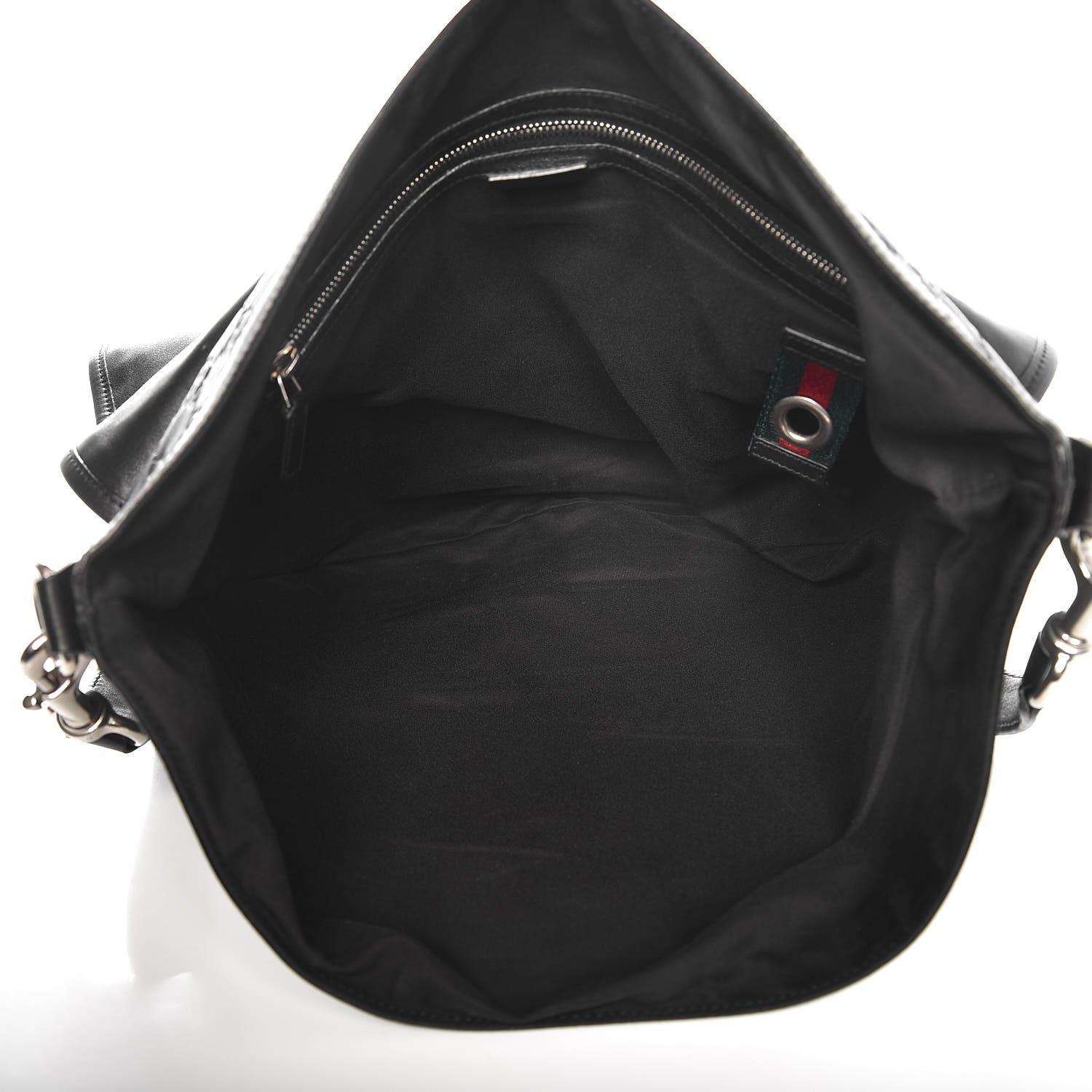 Gucci Guccissima Flap Messenger Bag Black 5 of 10