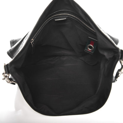 Gucci Guccissima Flap Messenger Bag Black 5 of 10