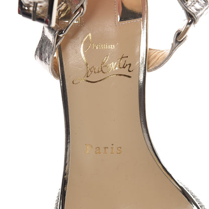 Christian Louboutin Calfskin Cubiste Pyraclou 110 Wedge Sandals 37 Platine 7 of 7