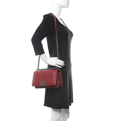 Chanel Caviar Quilted Medium Boy Flap Red 2 of 11