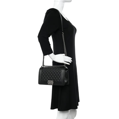Chanel Caviar Quilted Medium Boy Flap Black 2 of 9