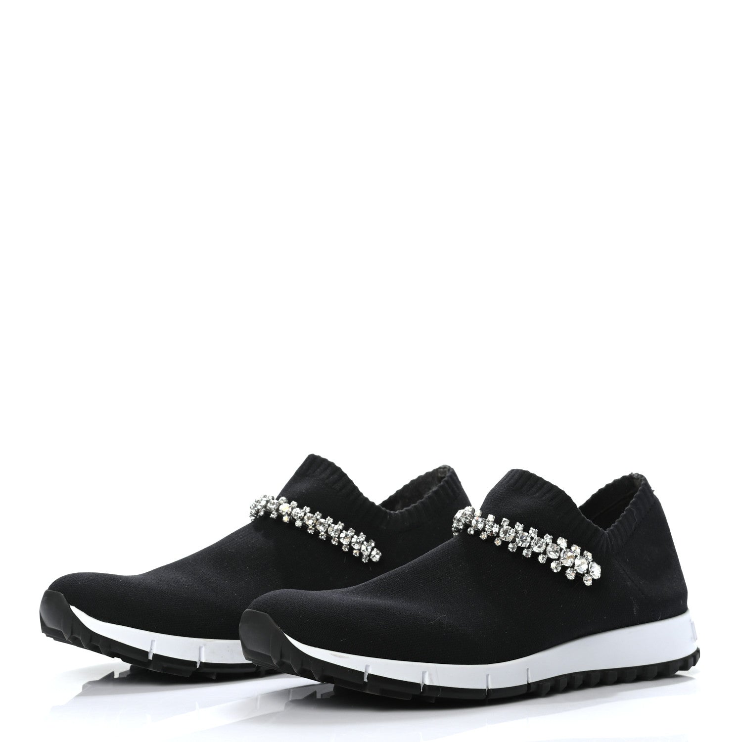 Jimmy Choo Knit Crystal Verona Sneaker 38 Black 3 of 9