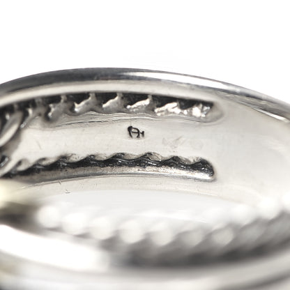 David Yurman Sterling Silver 18K Yellow Gold 6mm X Crossover Ring 53 6.5 4 of 5