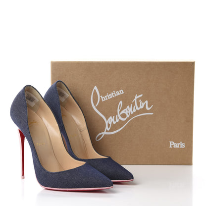Christian Louboutin Denim Patent So Kate 120 Pumps 39.5 Blue Pompadour 9 of 9