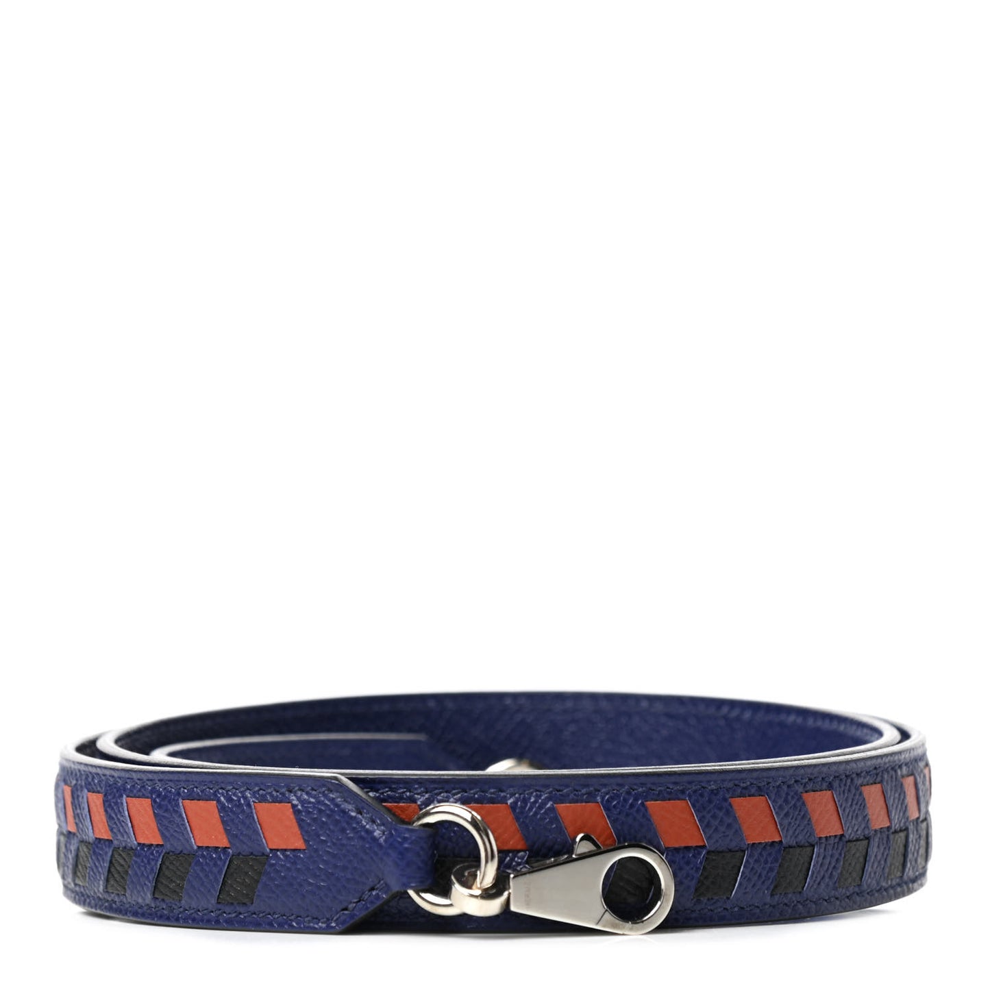 Epsom 25mm Tressage Shoulder Strap Bleu Indigo Noir Terre Battue