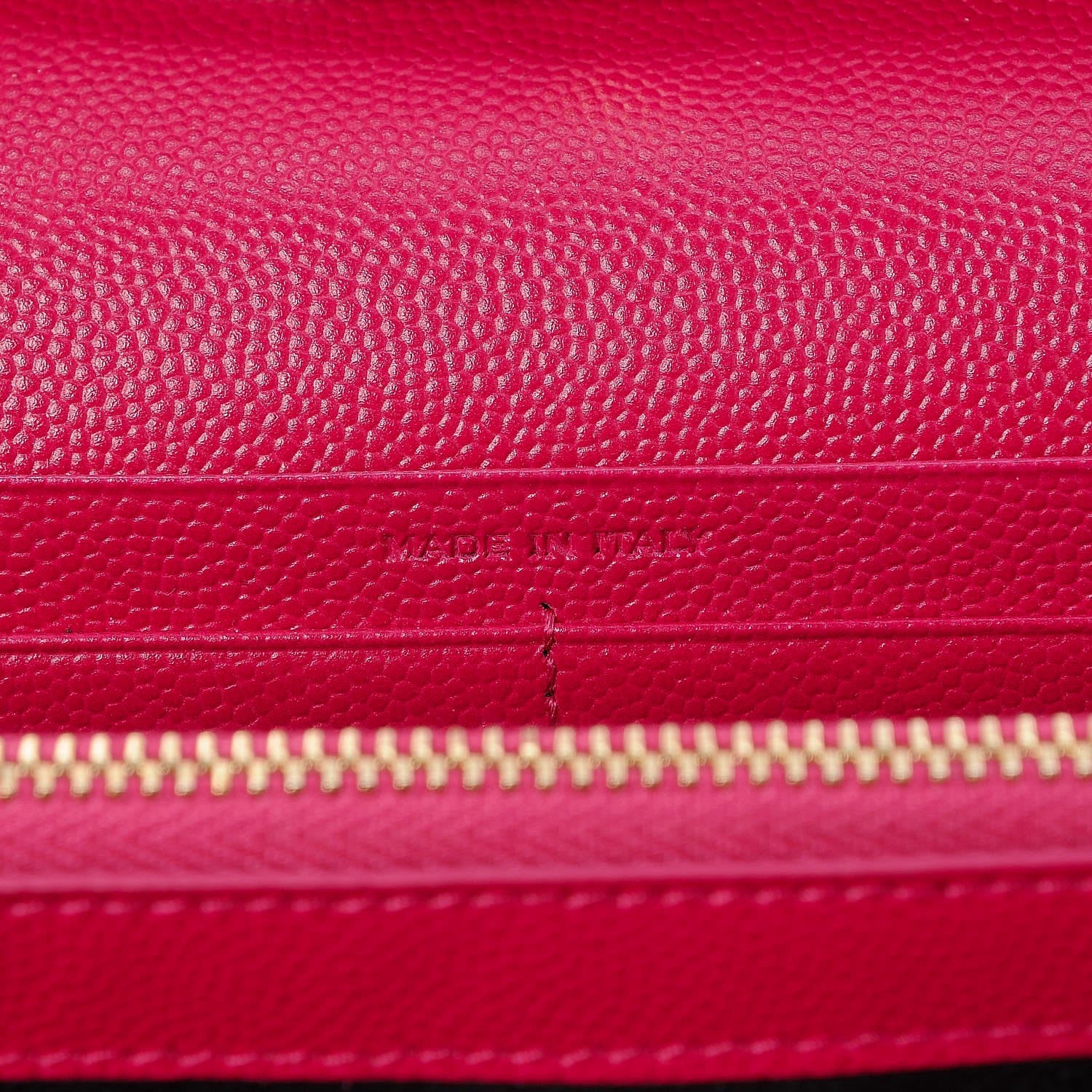 Saint Laurent Grain De Poudre Matelasse Chevron Monogram Chain Wallet Lipstick Fuchsia 7 of 7