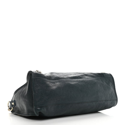 Balenciaga Chevre Gold Metallic Edge Hardware City Bleu Paon 4 of 9