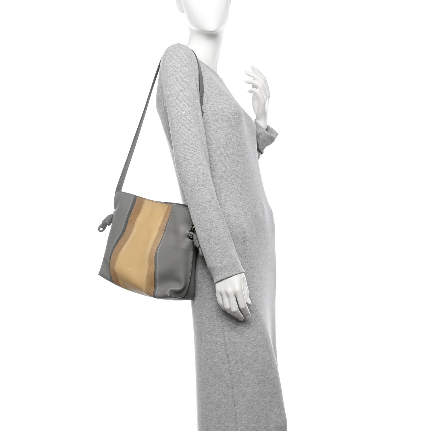 Loewe Nappa Medium Flamenco Landscape Knot Clutch Sparkling Grey Butter 2 of 10