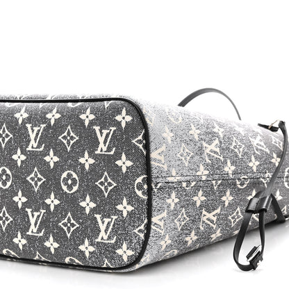 Louis Vuitton Denim Monogram Jacquard Neverfull MM Grey 10 of 10