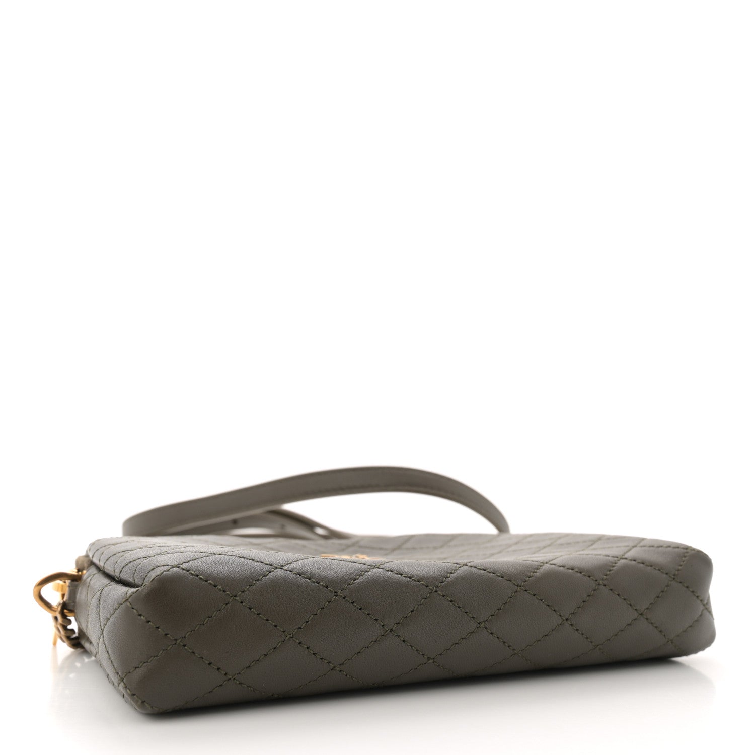 Saint Laurent Lambskin Quilted Gaby Zipped Pouch Light Musk 4 of 11