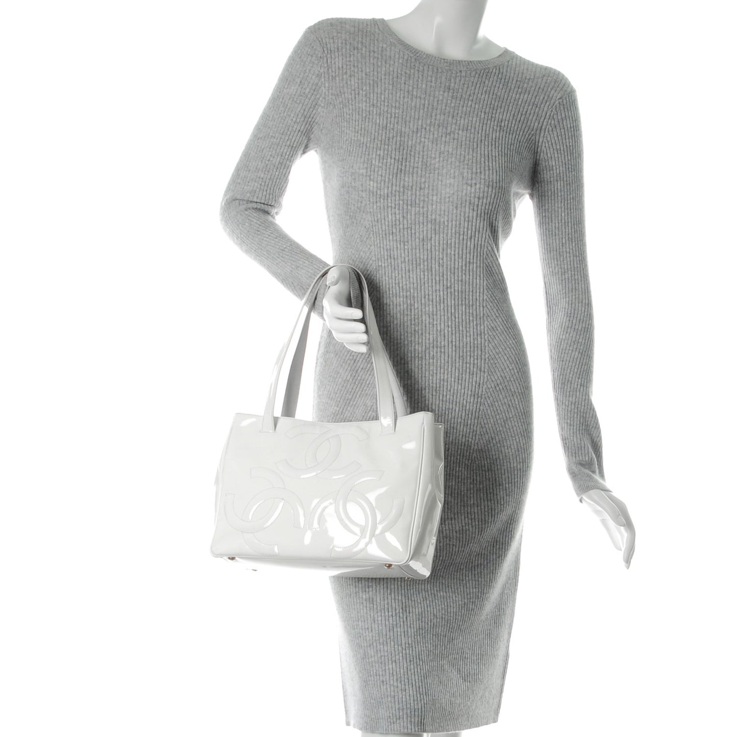 Patent CC Tote White