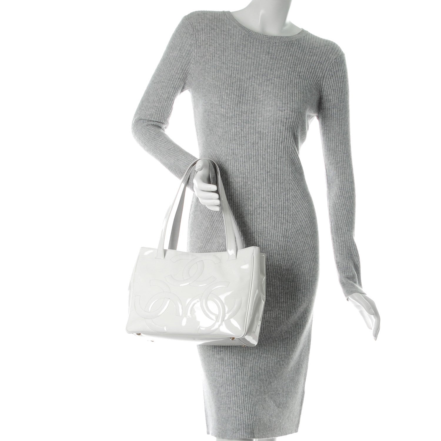 Chanel Patent CC Tote White 2 of 21