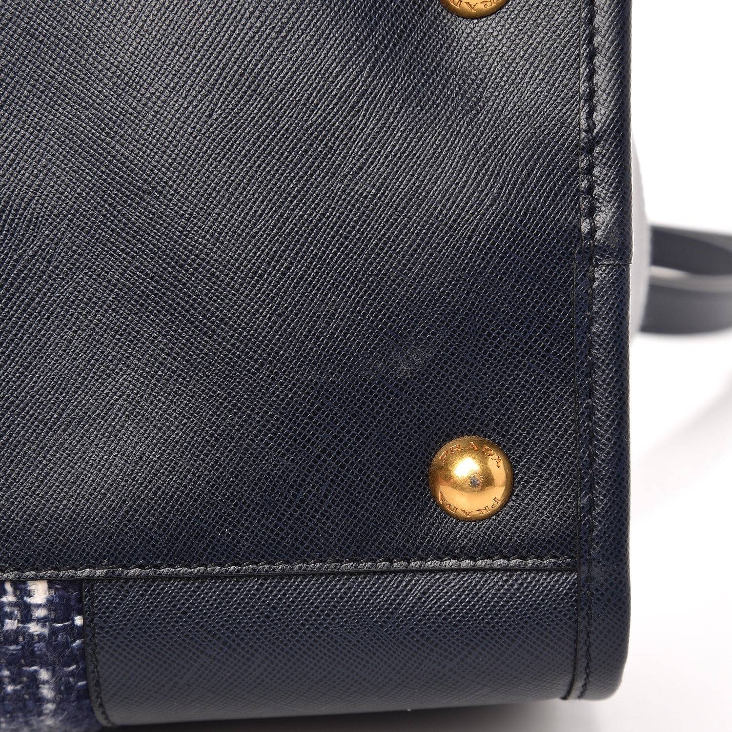 Prada Tela Tweed Saffiano Tote Bag Inchiostro 8 of 9
