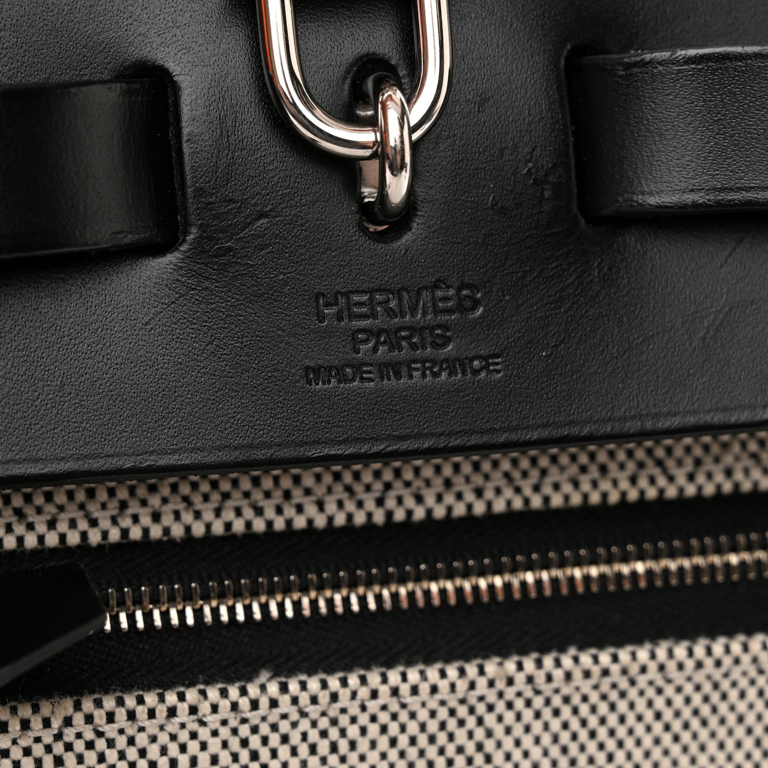 Hermes Toile H Berline Vache Hunter Herbag Zip PM 31 Black Ecru 8 of 13