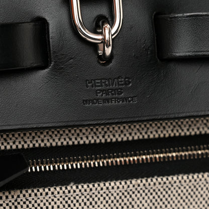 Hermes Toile H Berline Vache Hunter Herbag Zip PM 31 Black Ecru 8 of 13